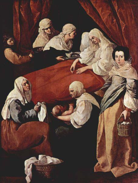Francisco de Zurbaran The Birth of the Virgin, oil painting image